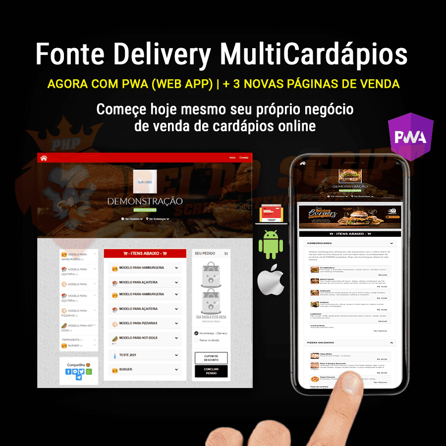 Script Delivery Multi Loja Lançamento Com Apps E Site Brinde