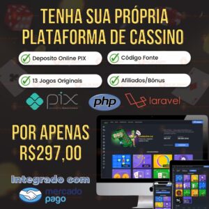 Script Cassino em PHP/Laravel, 13 Jogos Originais, Integrado com MercadoPago