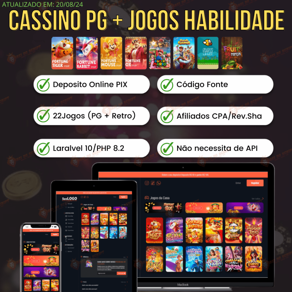 Script Cassino Jogos PG e Retro, Pix, php/Laravel