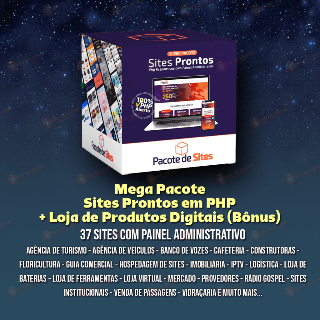 Pacote Sites Prontos em PHP + Loja para Produtos Digitais