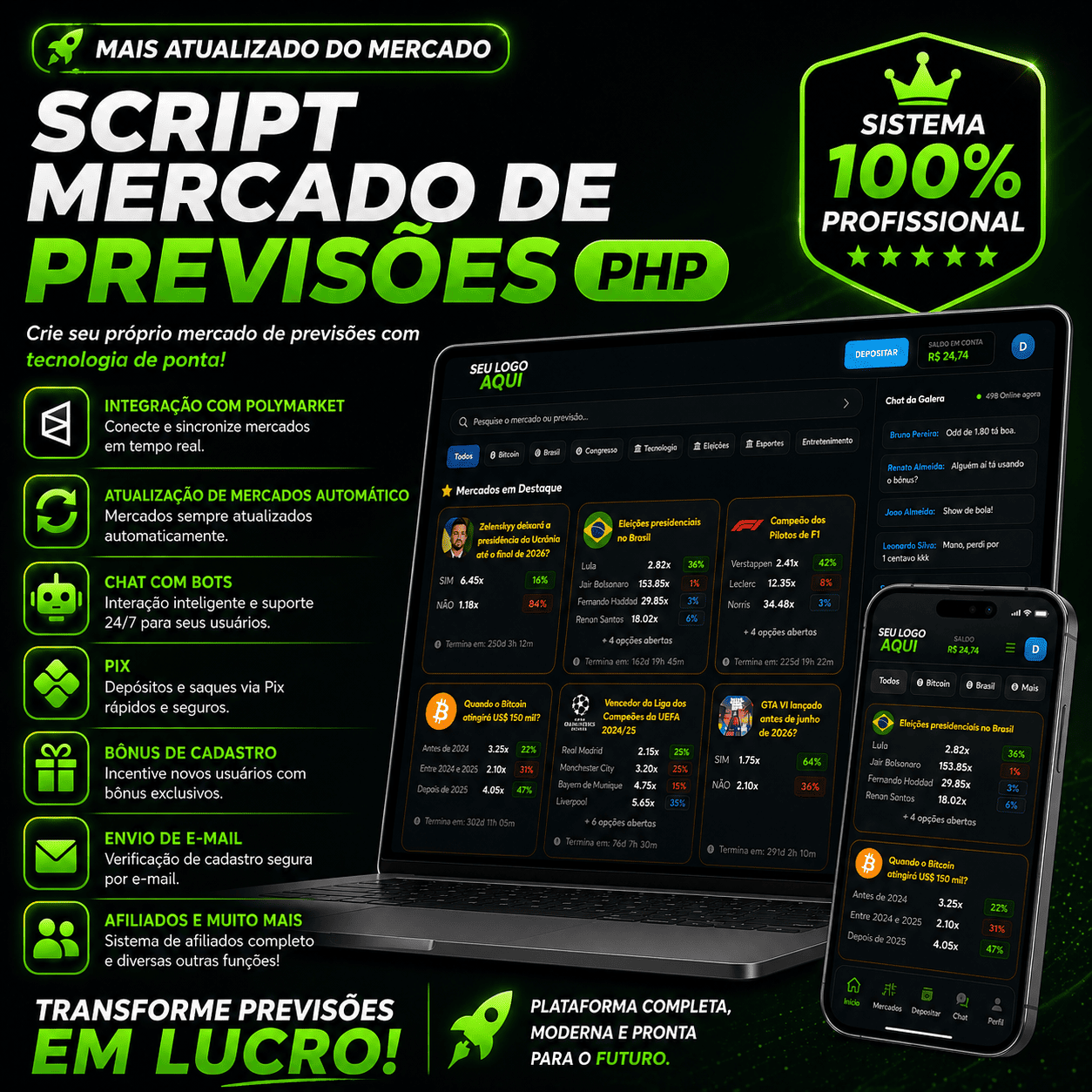 Script Mercado de Previsões em PHP + JB